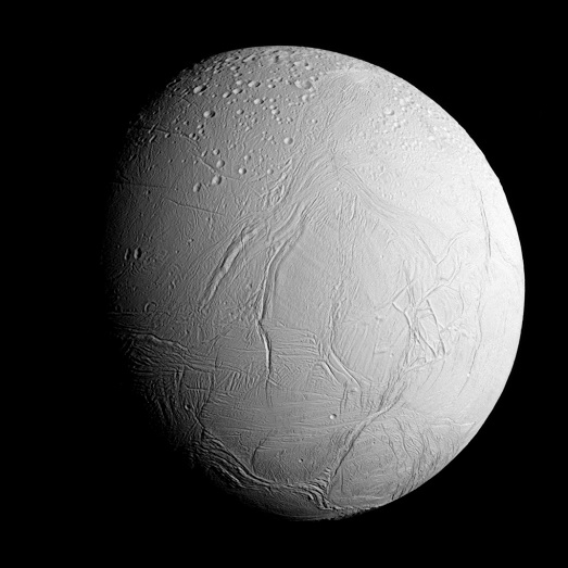 Not ProvidedImage: Enceladus, one of the Saturn's moons.   <br> Image credit: NASA/JPL-Caltech/Space Science Institute