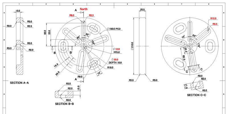 Telescope Pier adapter plate diagram